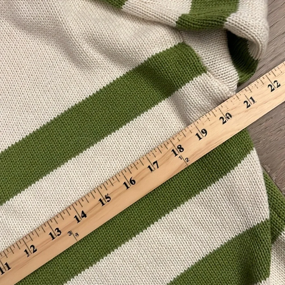 NWT Velvet Women's Lucie Henley Sweater in Cream and Green Stripe size xs